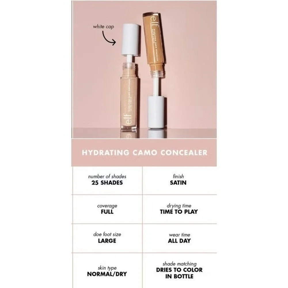 e.l.f. Hydrating Camo‎ Concealer - NIB - Tan Latte, TWO (2) Pack